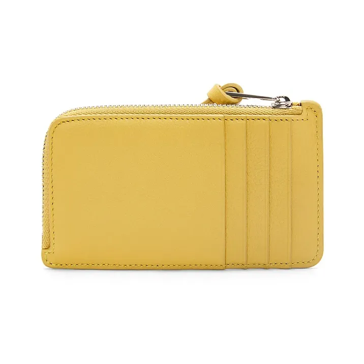 LOEWE Har's Mobile Castle, Collaboration Cow Leather, Leather Coin Card Holder Unisex Peach Blossom Yellow-1