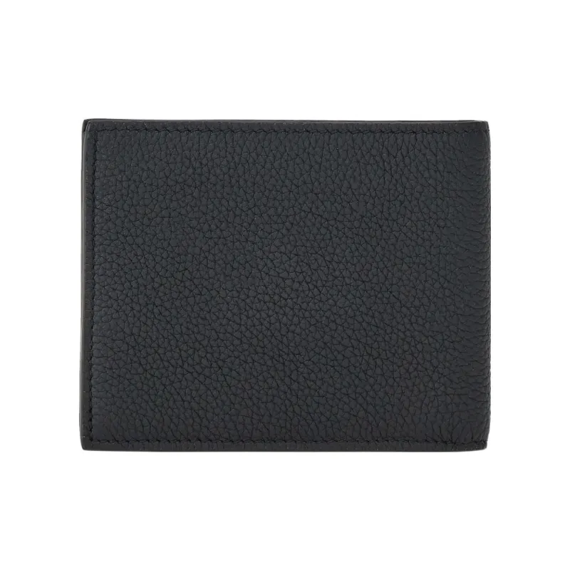 FERRAGAMO GANCINI Cow Leather Wallet Men's Black-2