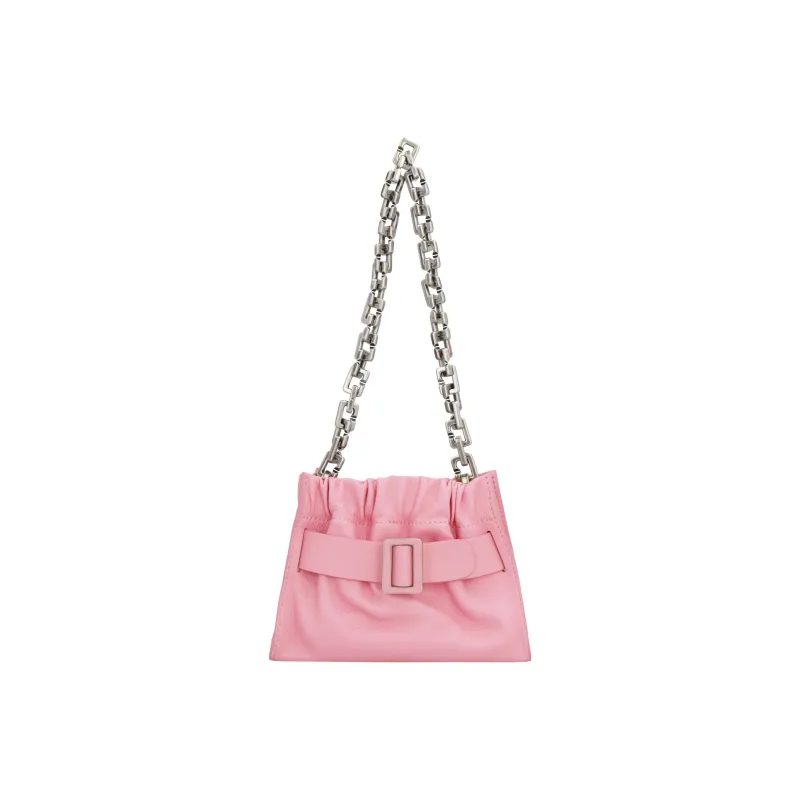 BOYY Pebbled Calfskin With Leather Handbag Shoulder Bag Women's Pink-0