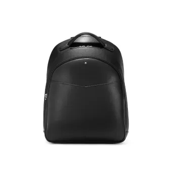 MONTBLANC Leather Backpack Medium Size Men's Black