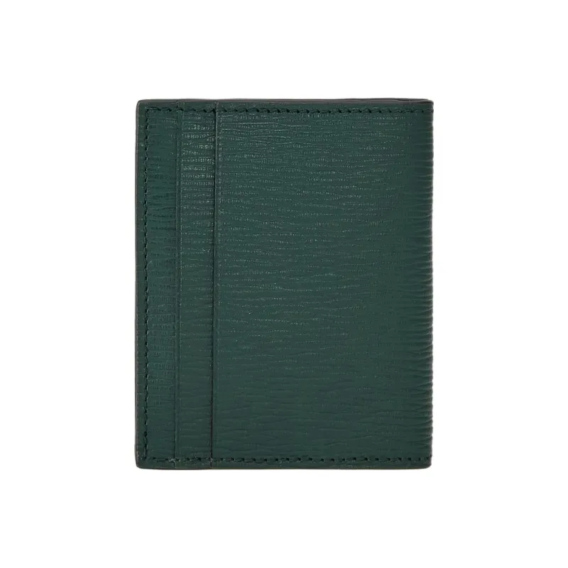 FERRAGAMO GANCINI Stamped Calfskin Wallets Card Holders Men's Deep Bright Green-1