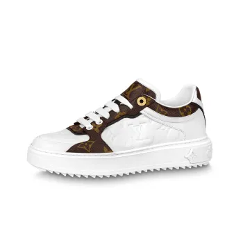 LOUIS VUITTON Time Out Sneakers 'White Monogram With Brown Monogram' Women's