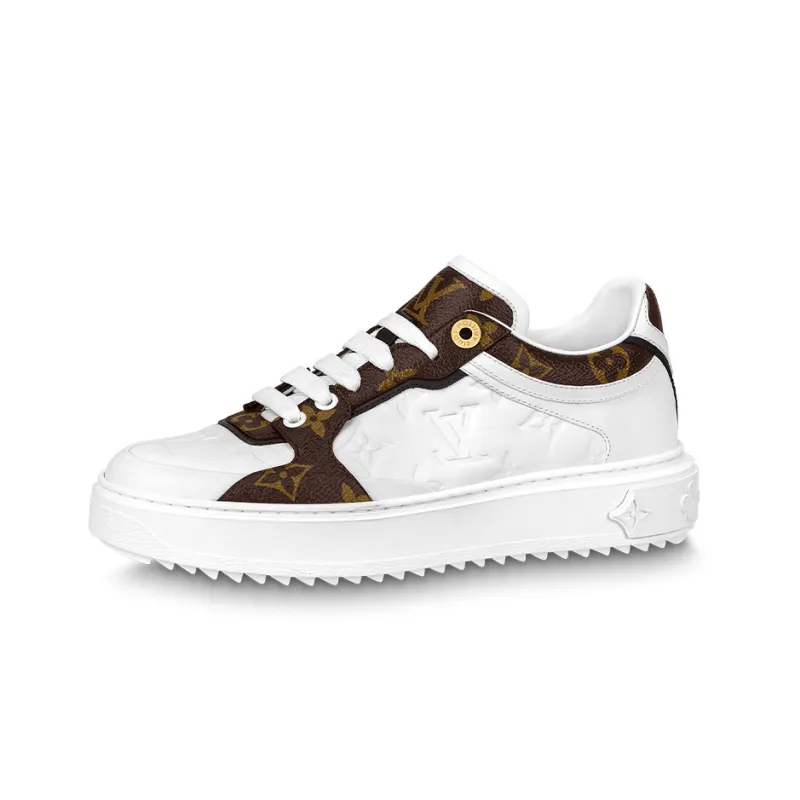 LOUIS VUITTON Time Out Sneakers 'White Monogram With Brown Monogram' Women's-0