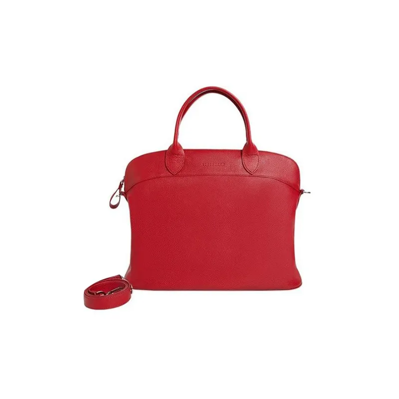 LONGCHAMP Le Foulonné Leather Briefcase Shoulder Bag Crossbody Bag Handbag Women's Red-1