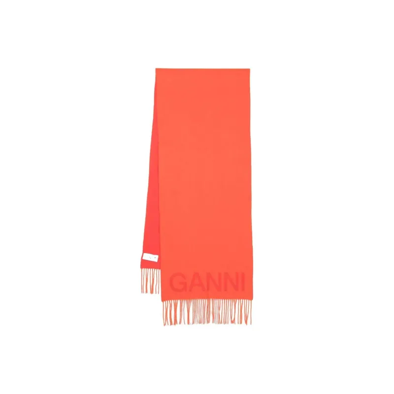GANNI Knit Scarves Women's Orange-0