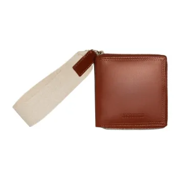 Jacquemus Smooth Leather With Linen Wallet Men's Brown