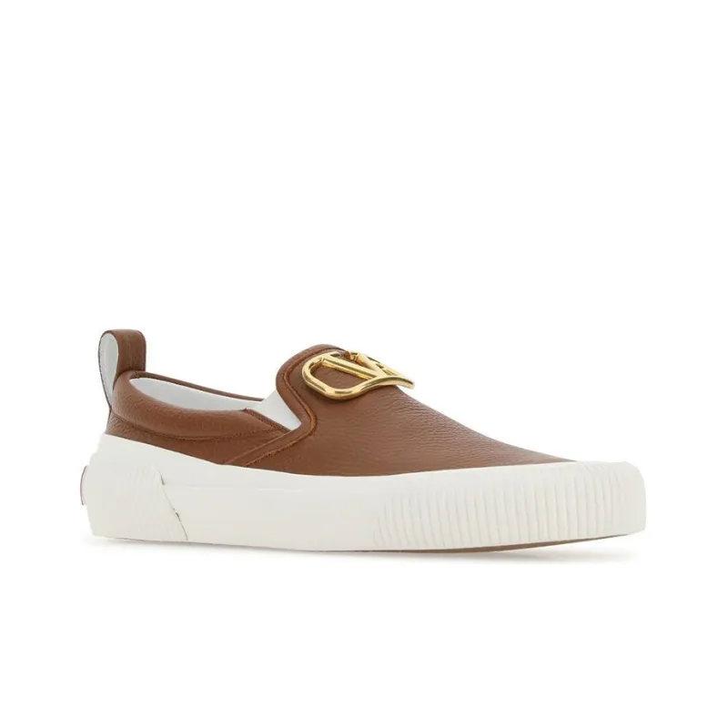 Valentino Low Top Stylish Skateboarding Shoes Men's Brown-1