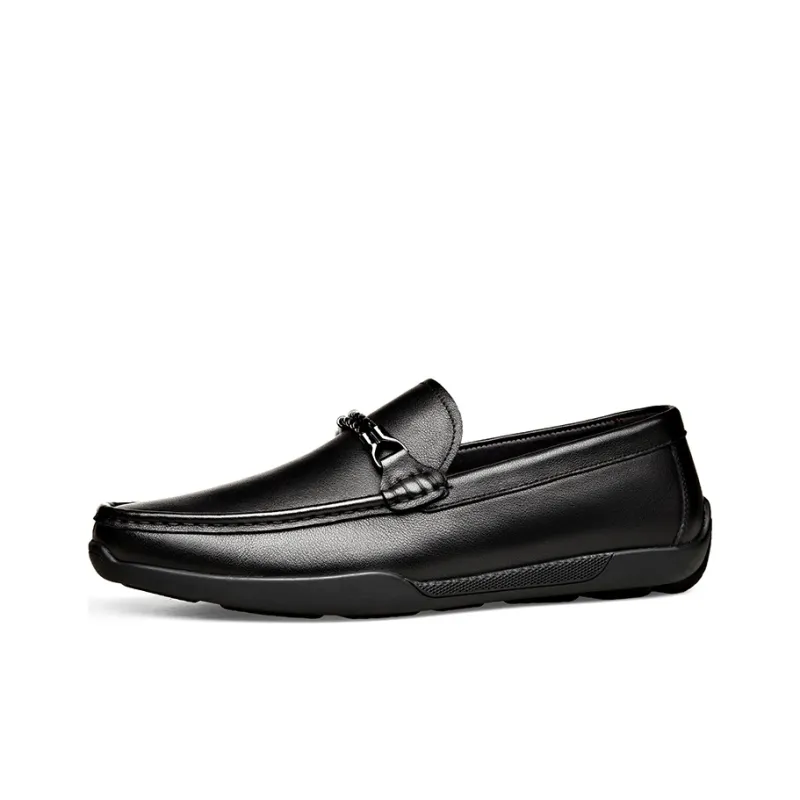 ST&SAT Leather Shoes Men's Black-0