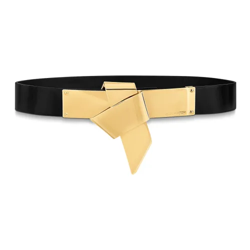 LOUIS VUITTON Leather Belts Women's Black