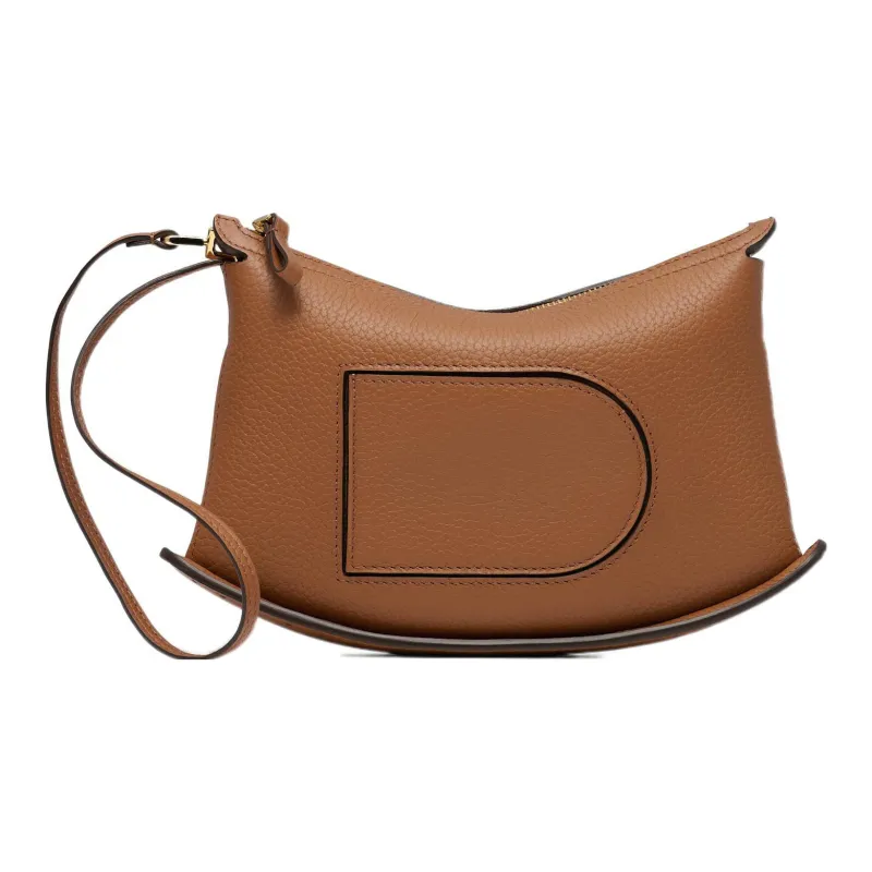 Delvau Soft Grained Calfskin Clutch Regular Women's Brown-0