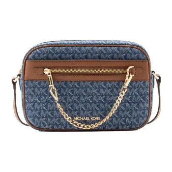 MICHAEL KORS Jet Set Cotton Camera Bag Shoulder Bag Crossbody Bag Women's Blue