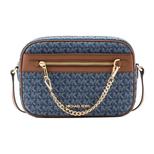 MICHAEL KORS Jet Set Cotton Camera Bag Shoulder Bag Crossbody Bag Women's Blue