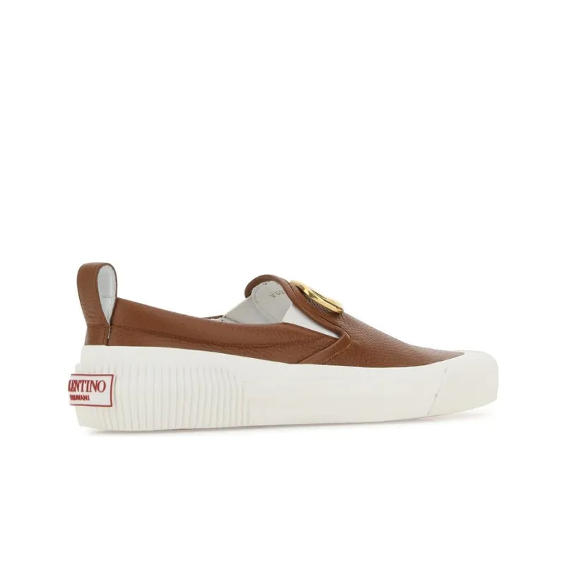 Valentino Low Top Stylish Skateboarding Shoes Men's Brown-3