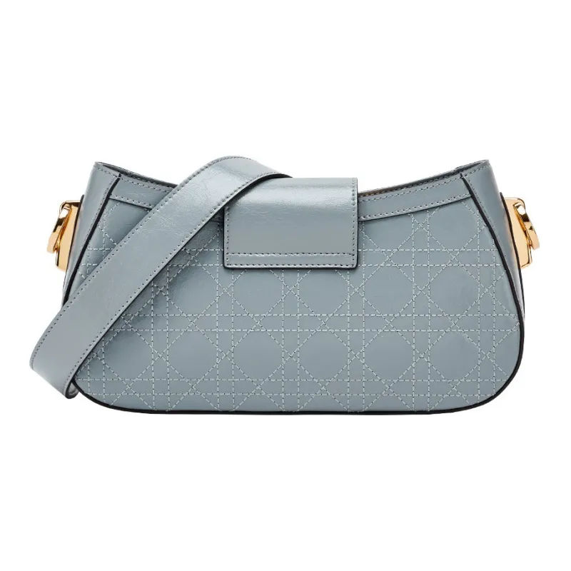 Hush Puppies Cow Leather Crossbody Bag Medium Size Women's Gray/White-2