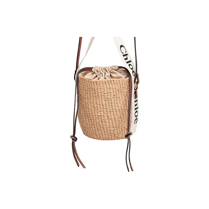 Chloe Woody Leather Shoulder Bag Crossbody Bag Handbag Small Size Women's Natural/White-2