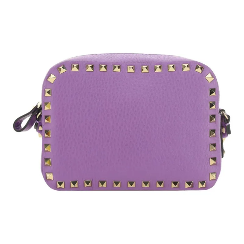 Valentino GARAVANI Grained Cow Leather Camera Bags Crossbody Bag Shoulder Bag Women's Purple-0