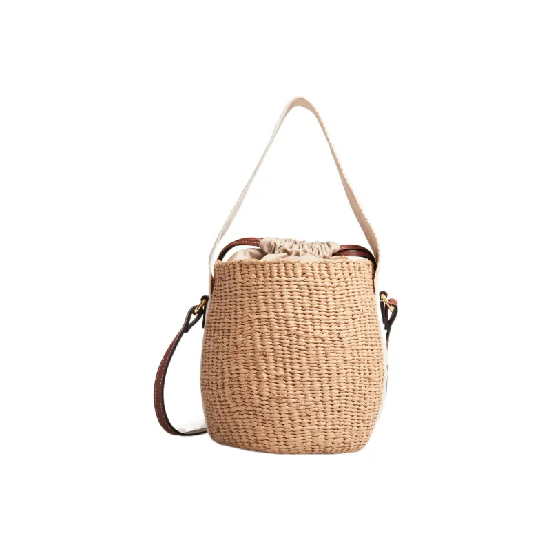 Chloe Woody Leather Shoulder Bag Crossbody Bag Handbag Small Size Women's Natural/White-3
