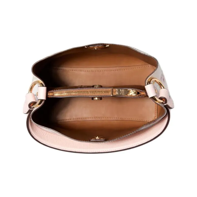 COACH Town PVC Bucket Bags Handbags Shoulder Bag Crossbody Bag Medium Size Women's White & Pink-4