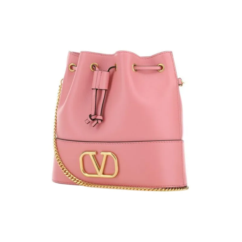 Valentino Vlogo Lambskin Bucket Bag Shoulder Bag Crossbody Bag Mini Women's Pink-1