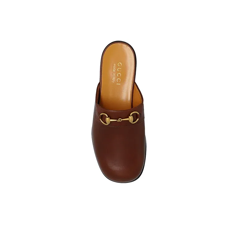 GUCCI Horsebit Leather Slippers-3