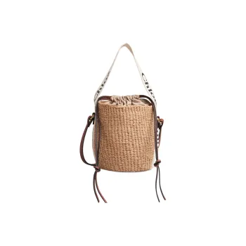 Chloe Woody Leather Shoulder Bag Crossbody Bag Handbag Small Size Women's Natural/White