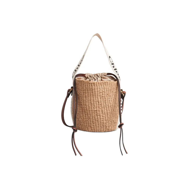 Chloe Woody Leather Shoulder Bag Crossbody Bag Handbag Small Size Women's Natural/White-0
