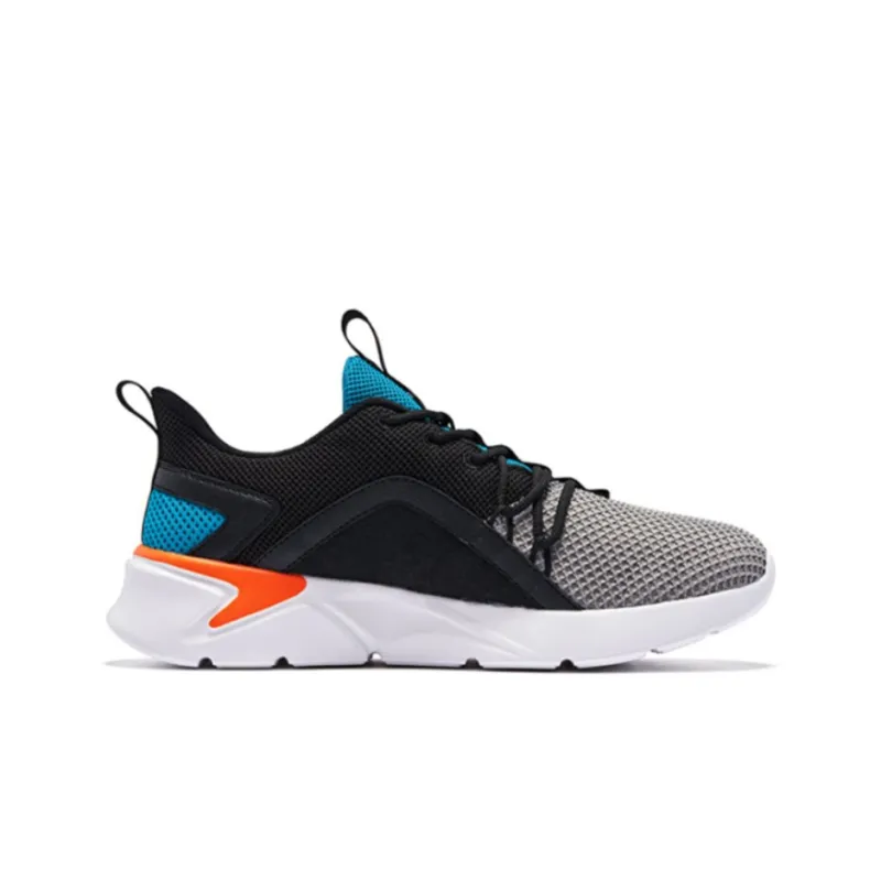 QIAODAN Breathable And Lightweight Low Top Casual Running Shoes Men's Black Cyan-1