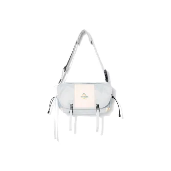SOSITE Water-repellent Nylon Laptop Bag Messenger Bag Shoulder Bag Crossbody Bag Regular Unisex Sky Blue Classic Black