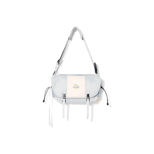 SOSITE Water repellent Nylon Laptop Bag Messenger Bag Shoulder Bag Crossbody Bag Regular Unisex Sky Blue Classic Black