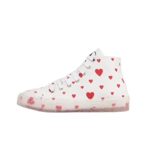 LOVE MOSCHINO Skateboard Shoes Women's High-Top White