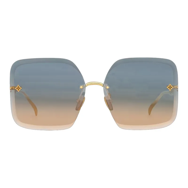 LOUIS VUITTON Square Sunglasses Unisex Gold-1