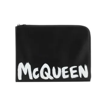 Alexander McQueen Smooth Leather Clutch Regular Men's Black
