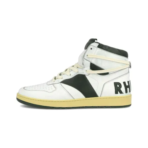 RHUDE Skateboard Shoes Men High-Top White/Green