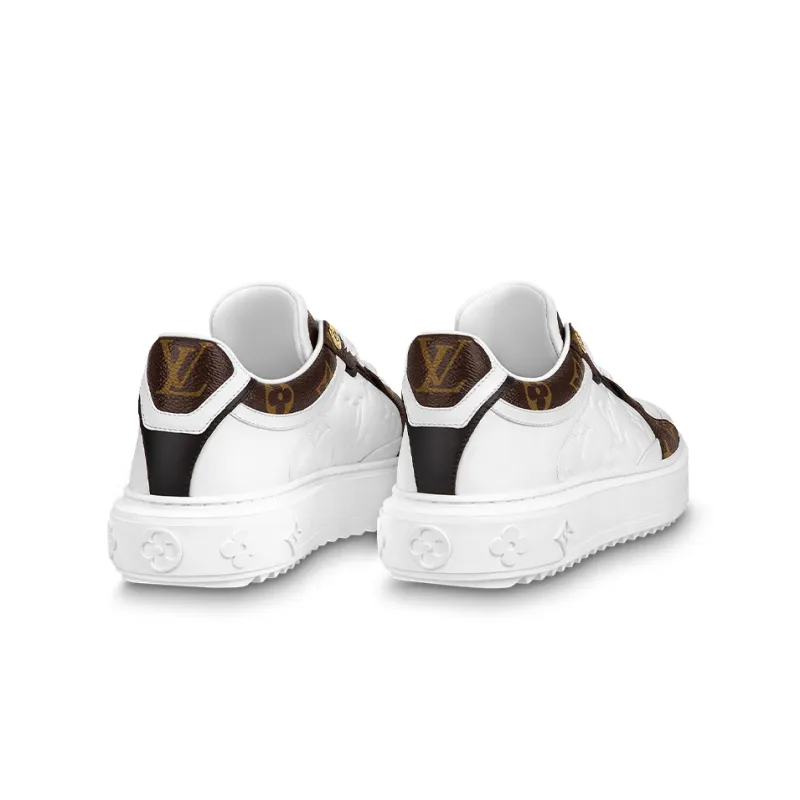 LOUIS VUITTON Time Out Sneakers 'White Monogram With Brown Monogram' Women's-4