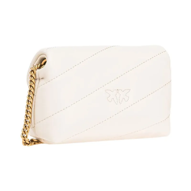 PINKO Puff Sheepskin Crossbody Bag, Shoulder Bag Women's White-2
