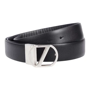 Zzegna Cow Leather Leather Belts Men's Width: 3.5cm