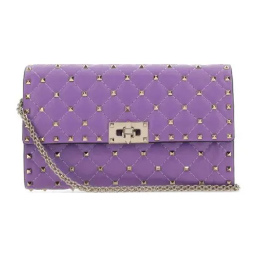 Valentino ROCKSTUD SPIKE Lambskin Shoulder Bag Crossbody Bag Women's Purple