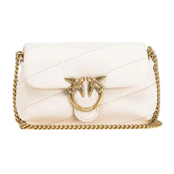 PINKO Puff Sheepskin Crossbody Bag, Shoulder Bag Women's White