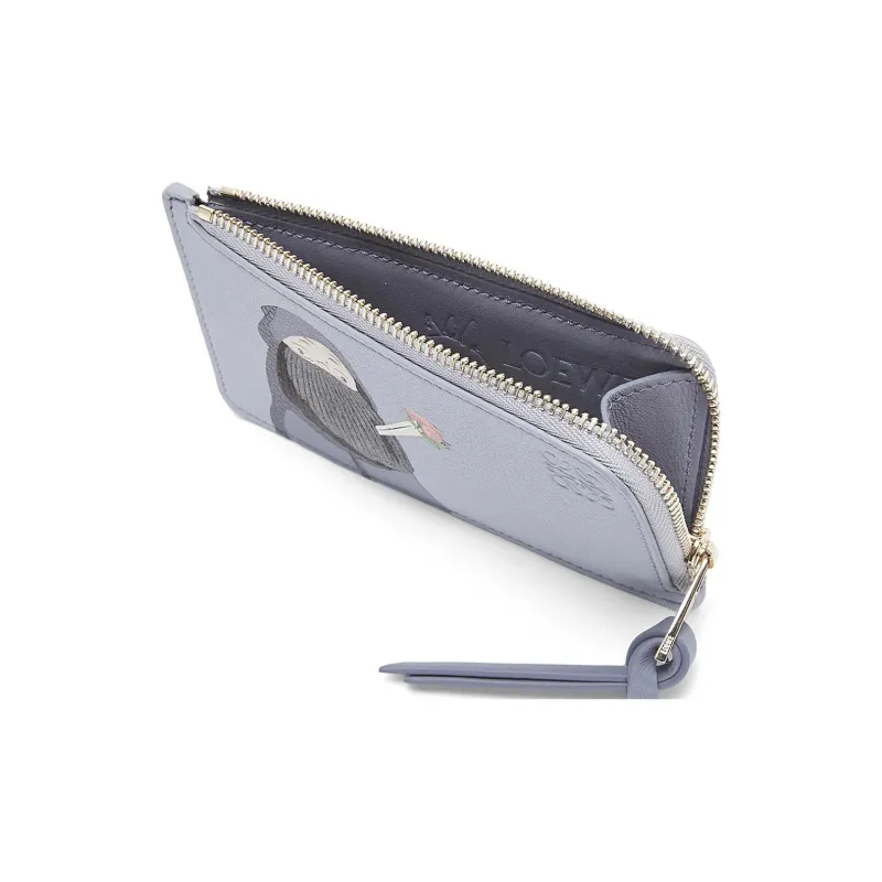 LOEWE X Howls Markl Coin Cardholder In Classic Calfskin Blue Lilac-2