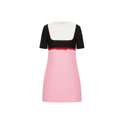 Valentino Valentine's Day SS23 Short-Sleeved Dresses Women's Black/Pink