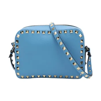Valentino GARAVANI Grained Cow Leather Camera Bags Crossbody Bag Shoulder Bag Women's Light Blue
