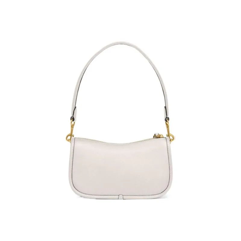COACH Swinger Cow Leather Pochette, Shoulder Bag, Handbag Women's Pink White-2