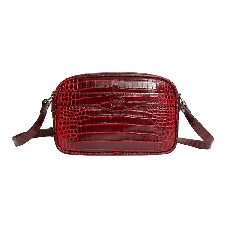 LONGCHAMP Le Pliage Leather Crossbody Bag Shoulder Bag Women's Burgundy-0