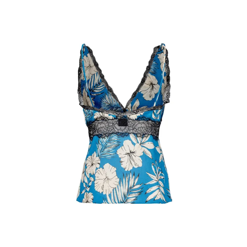 PINKO Floral print Lace trimmed Top-1