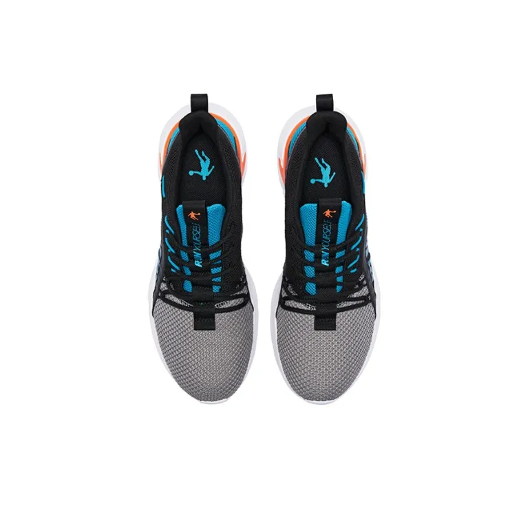 QIAODAN Breathable And Lightweight Low Top Casual Running Shoes Men's Black Cyan-2
