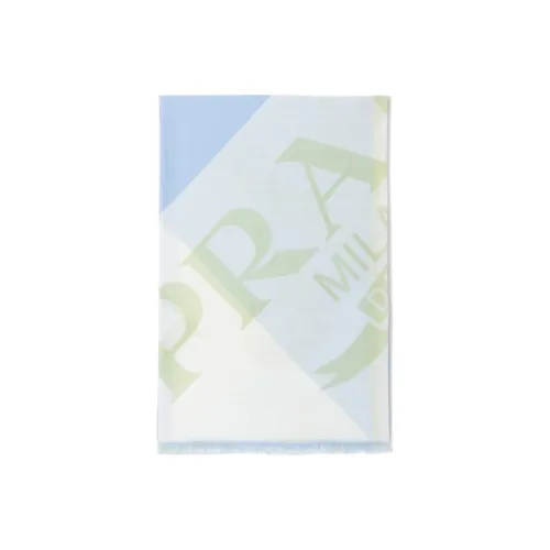 PRADA Knit Scarves Women's Sky Blue/Green