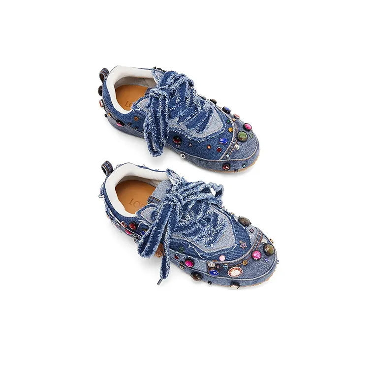 LOEWE Low Top Stylish Skateboarding Shoes Women's Blue-4
