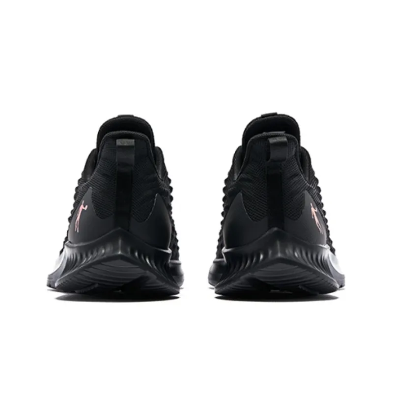 QIAODAN Cushioning Lightweight Low Top Running Shoes Men's Black Gold-4