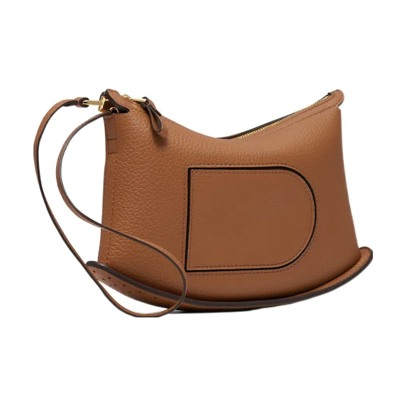 Delvau Soft Grained Calfskin Clutch Regular Women's Brown-1