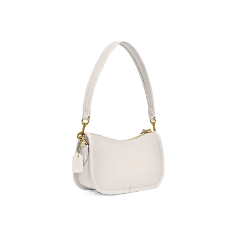 COACH Swinger Cow Leather Pochette, Shoulder Bag, Handbag Women's Pink White-1